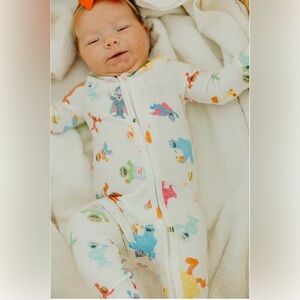 Copper Pearl Zip-Up Footie Sesame Street